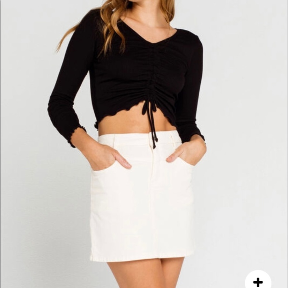 Cream Corduroy Skirt